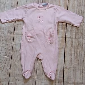 Shimoa pink footed sleeper pima cotton sz 3m
